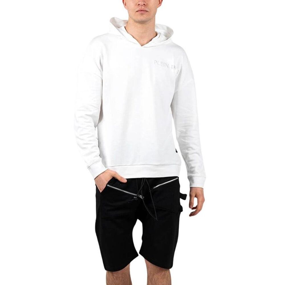Plein Sport Mens Logo Back Print Hoodie / White